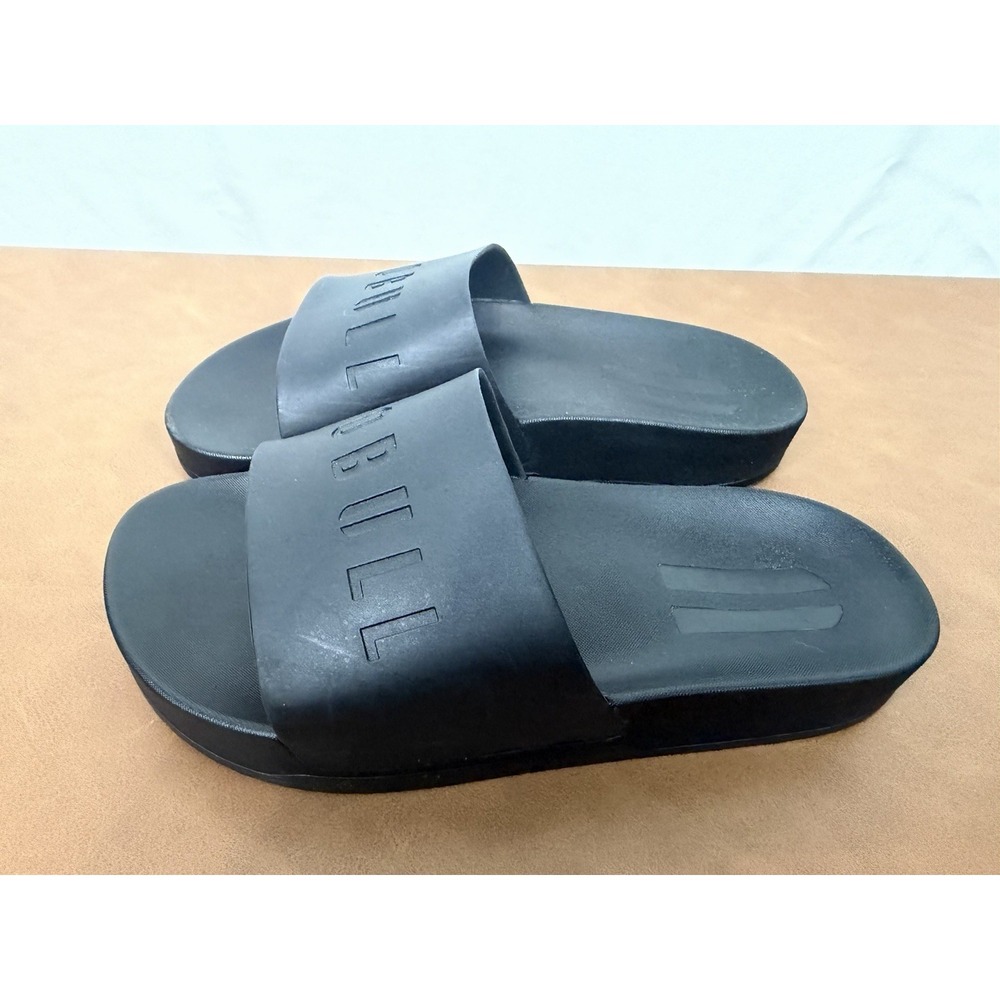 NoBull Black Rubber Slides Slip On Sandals Men's 6 Women's 7.5